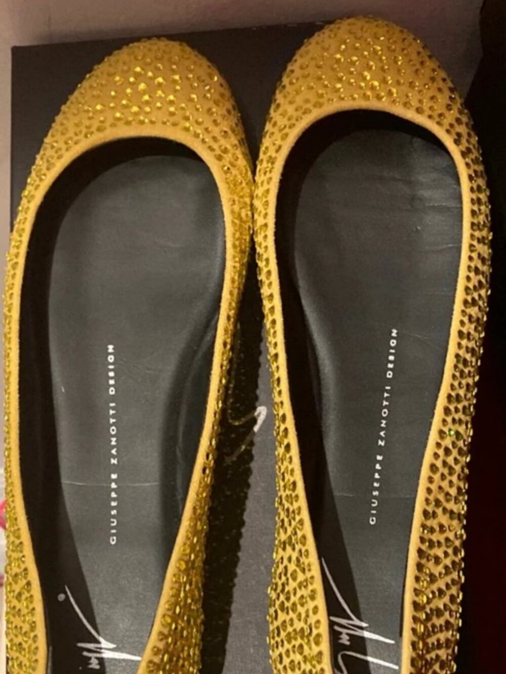 NEW Giuseppe Zanotti Ballet Strass Crystal Leather Flats Shoes 38.5 8